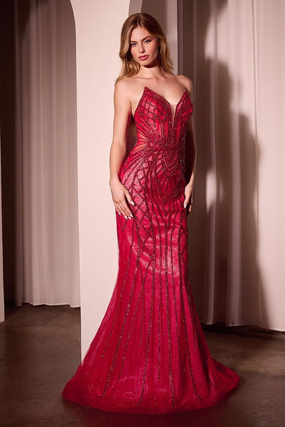 Regina Embellished Strapless Mermaid Gown