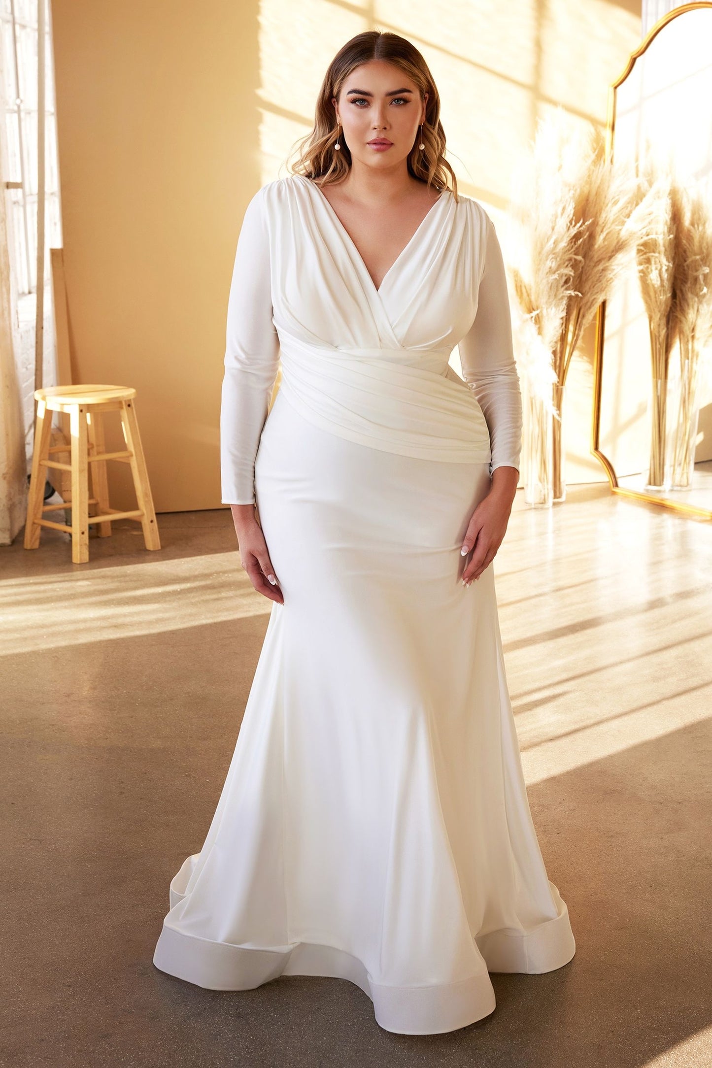 Plus Size Stretch Mermaid Wedding Gown