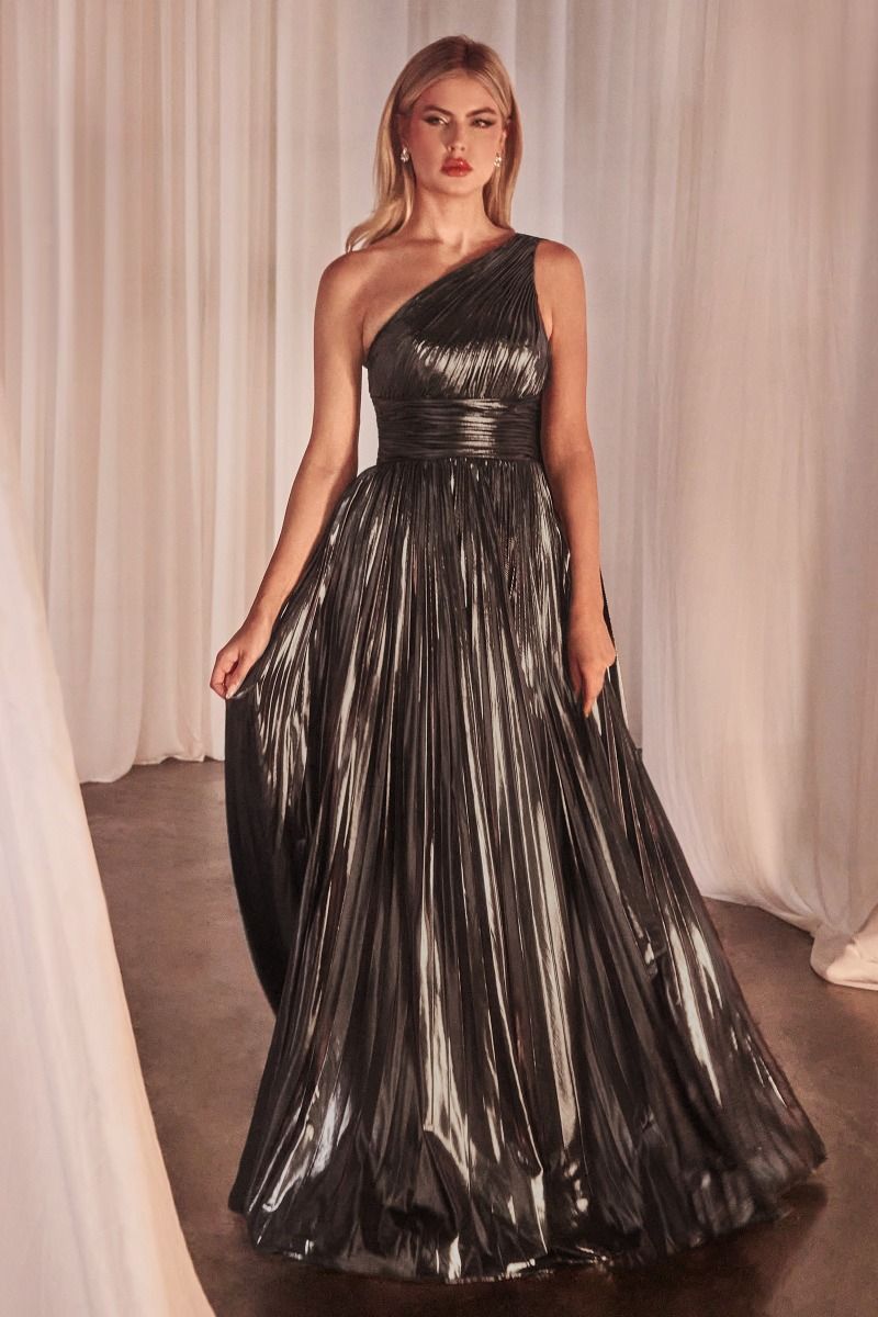 Valerie Metallic Pleated Gown