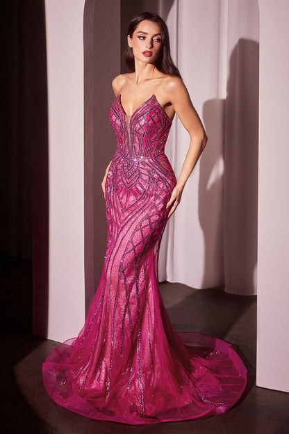 Regina Embellished Strapless Mermaid Gown