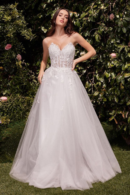 Elsa White Strapless White Gown