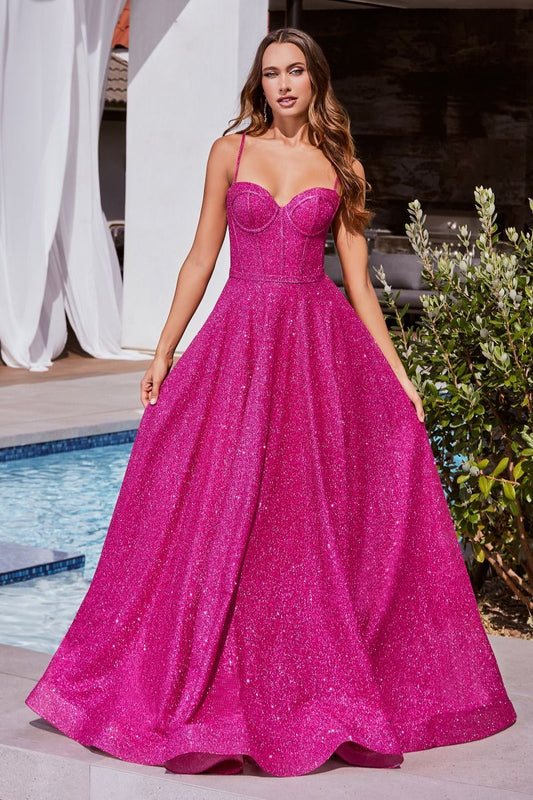 Hot pink evening dress , Fuchsia evening dress , Ball gown prom dress
