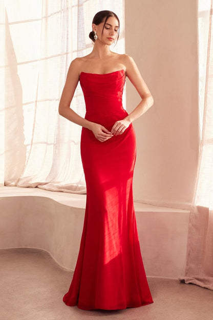 Tia Strapless Chiffon Dress