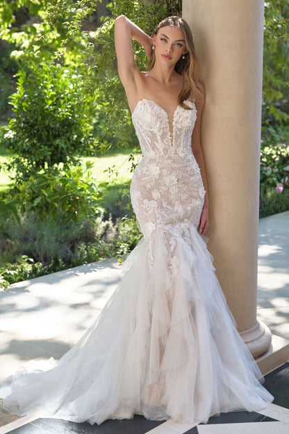 Sydney Fit & Flare Wedding Dress with 3D Floral Appliqué