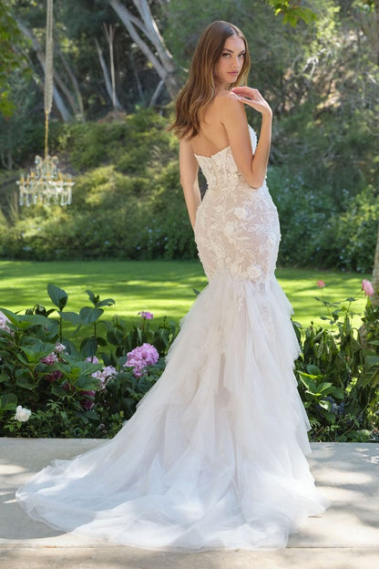 Sydney Fit & Flare Wedding Dress with 3D Floral Appliqué
