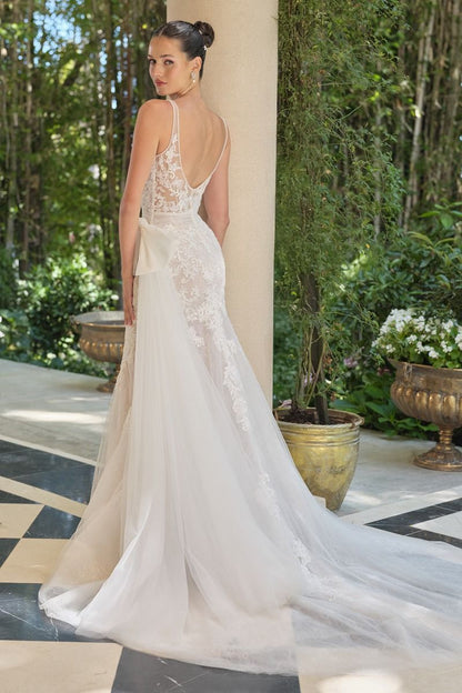 Jasmine Mermaid Wedding Dress with Lace & Sheer Bodice