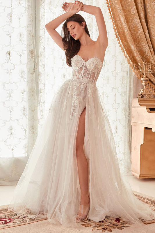 Elegant and romantic off-white bridal gown for your special day