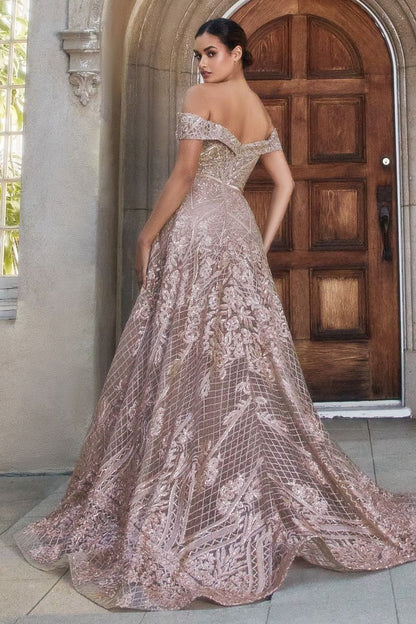 Sequin Gown With Overskirt