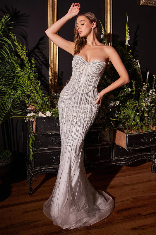 Glamorous and elegant pearl mermaid gown that will make you feel like a goddess on your special day