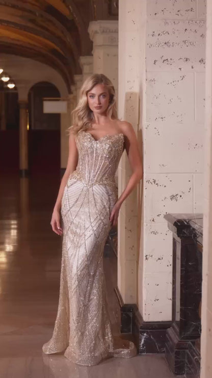 Carrie Dazzling Sequin-Embellished Gown