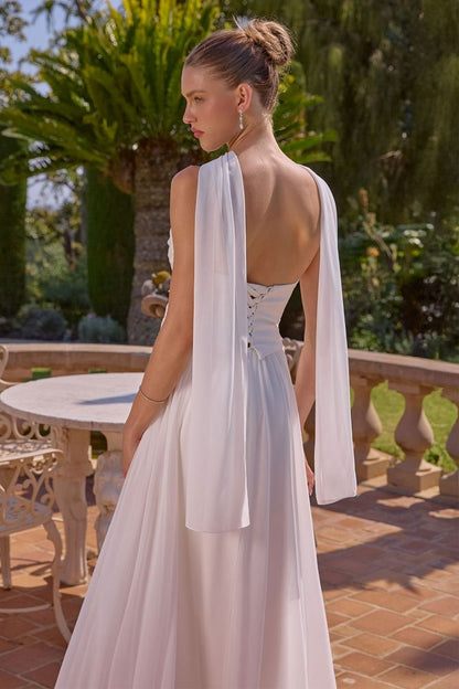 Aurelie - Satin & Chiffon A-Line Gown
