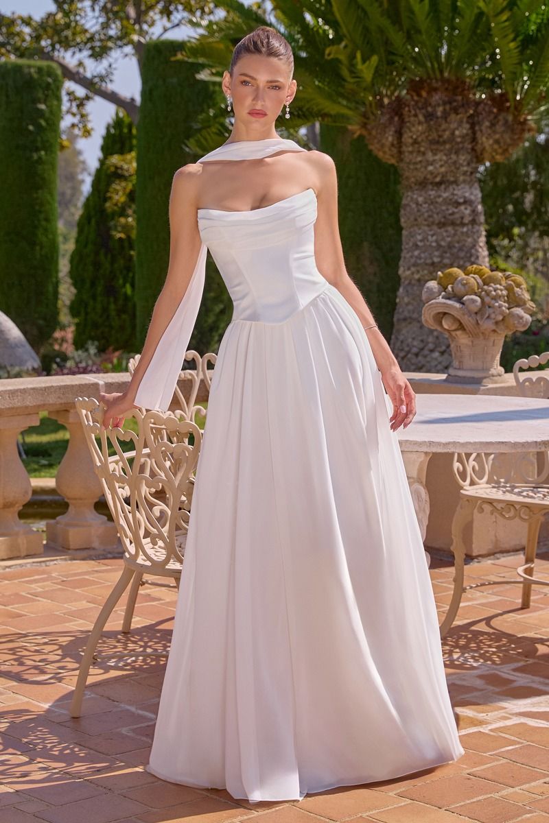 Aurelie - Satin & Chiffon A-Line Gown