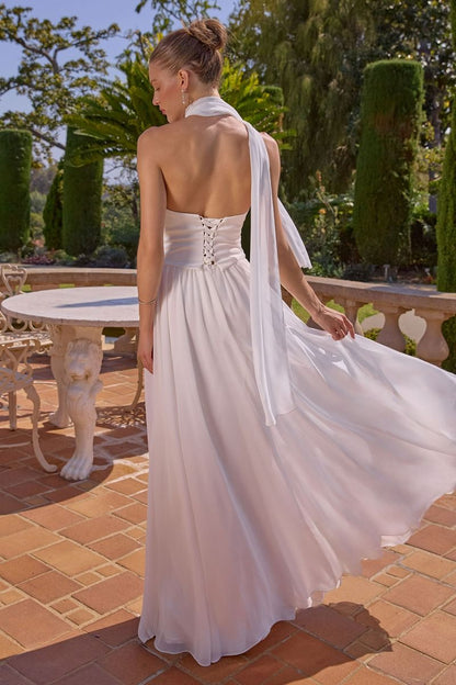 Aurelie - Satin & Chiffon A-Line Gown