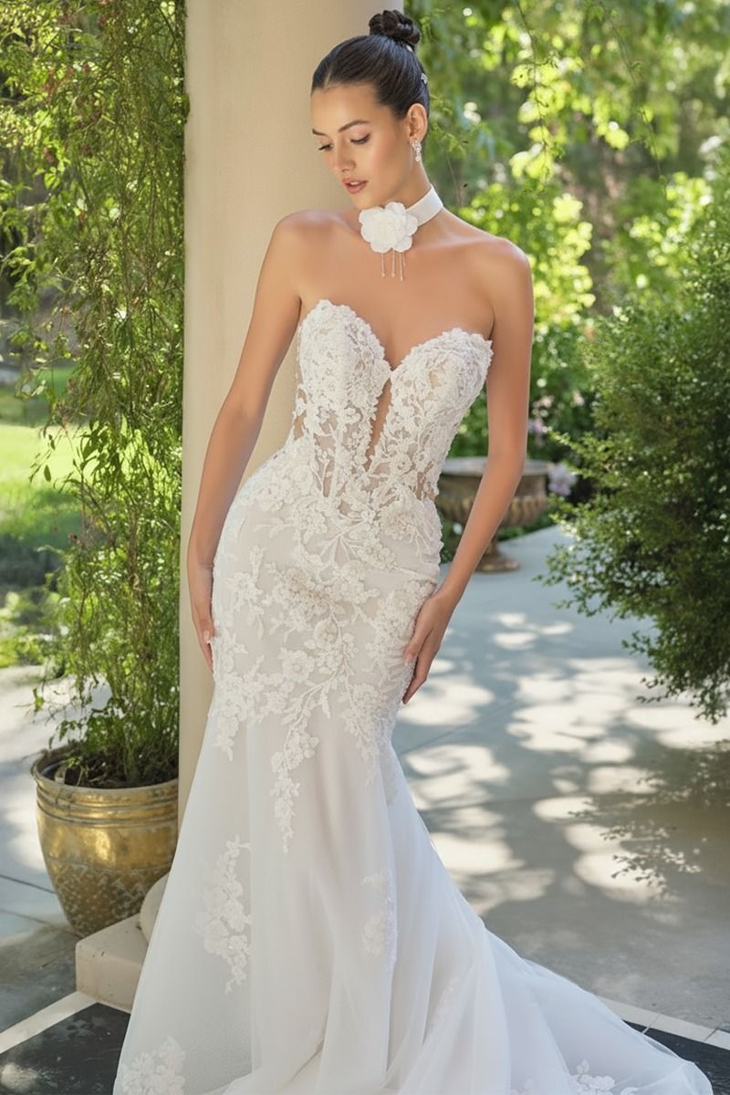 Elodie - Timeless Mermaid Bridal Dress with Lace Sleeves